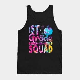 1st Grade Squad Teachers Boys Girls Funny Back To School  Tie Dye  Pattern Shirt Tank Top